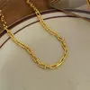 Chains Women Jewelry Hip Hop Choker Necklace Design Selling Golden Plating High Quality Brass Metal For Party Gift307F