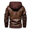 Mens Lederen Jassen Winter Casual Motorfiets PU Jas Fietser Lederen Jassen Europees Windbreker Echt leren jas 211203