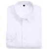 Pure Cotton Oxford Mens Shirt Casual Solid Long Sleeve Business Men Dress Shirts Leisure With Front Pocket Regular Fit White top G0105