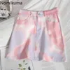 Nomikuma Temperament Denim Mini Skirt Women Tie Dye Printed Summer Korean Style High Waist Skirts Streetwear Faldas Mujer 210514