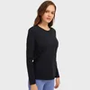 L129 T-shirt met lange mouwen Slim Fit Sweatshirts Yoga Tops Outfit Sportjas ButterySoft Hoodie Dames Leisure Shirts Hardlopen Fitn5400912