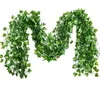 12PCs artificiella växter Ivy Garland med USB 10M LED Fairy Light Fake Leaf Vine Hängande För Hem Living DIY Estetisk Rumsinredning 210624