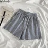 Verão coreano moda shorts mulheres cintura alta-cintura sweatshorts larga mulher casual mulher tarefas para 210519