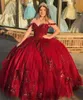 Luxury Burgundy Lace Beads Quinceanera Dresses Ball Gown Sweet 16 Year Princess Gowns For vestidos de 15 años anos