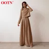 Ootn Street Wysoka talia Szerokie spodnie nogi Plus Size Kobiety Solidna Luźna Streetwear Khaki Spodnie Kobiet Eleganckie Długie Spodnie Wiosna 210706