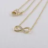 Earrings & Necklace 1 Set Gold Silver Plated Infinity Endless Love Tiny Crytals Link Charm Jewelry Korean Style For Women Girls