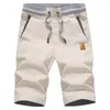 Mäns shorts sommar casual bomull mode stil boardshort manlig dragsko elastisk midja breeches strand kort byxa