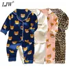LJW Conjunto de pijamas para niños Traje de bebé Ropa para niños Niños pequeños Niñas Hielo Seda Satén Tops Pantalones Conjunto Ropa para el hogar 220212