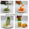 LMETJMA 2 IN 1 VEGETABLE Spiral Slicer Juicer Manuell Vegetabilisk Spiralizer Cutter Zucchini Nudel Spaghetti Maker KC0088 210319