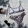 Leopard Print Two Piece Baddräkt Kvinnors Hög Midja Bikini Badkläder Baddräkt Simning för Kvinnor Brasilianska Bikinis 210702