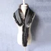 Shzq Real Natural Fox Fur Collar Trim Tillbehör Varm Vinter Kvinnor Krage Man Kvinna Om 112cm Kvinnlig Äkta päls Scarf Wrap H0923