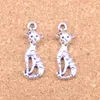 120pcs Antik Silver Bronze Plated Cat Charms Pendant DIY Halsband Armband Bangle Fynd 25 * 9mm