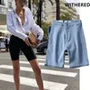 Kvinnors Shorts JennyDave High Street Vintage Wind Super Skinny Bike Denim Women Short Feminino Plus Storlek