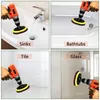 26 Pieces set Power Scrubber Pads Kit Drill 4 Inch Brush Scouring Cleaning for Kitchen Bathroom Car Headlight 210728