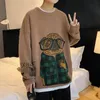 Męskie swetry męskie sweter Cartoon Print Funny Anime Jumper Knitwear Hipster Streetwear Loose Fashion Pullover Mężczyzna 2022