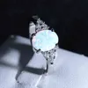 Fashion Color Gem Diamant Ring Enkel Ovala Kvinnors Ring Titan Stål Rostfritt Stål Ring G1125