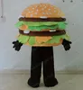 Costume della mascotte dell'hamburger di Halloween Alta qualità personalizza il personaggio a tema Anime della peluche del fumetto Formato adulto Costume da carnevale di Natale