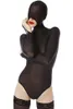 Siyah Spandex İpek Kadınlar Catsuit Kostümleri Seksi Kadınlar Kısa Bodysuit Kostüm Cadılar Bayramı Partisi Fantezi Elbise Cosplay Suit M301274K