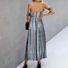 Sommar mode tie-färg sexig rör topp halter kvinnlig klänning vestido print a-line beach dress kvinnor boho lång maxi klänning 210514