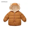 COOTELILI Fleece Winter Parkas Kinder Jacken Für Mädchen Jungen Dicke Samt Tasche Kinder Mantel Baby Oberbekleidung Säugling Mantel 211027