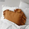Cuscino gxclinen lino puro voluppone copertura morbida di qualità giuridica vintage fuso tessile cuscino di lino