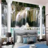 Romantico 3D Paesaggio Wallpaper Carta da parati Bianco Colonna Romana Bella Cascata Scenori Scenario Interni Decorazione domestica Pittura Murale Sfondi