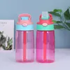 16oz Plastic Kids Water mug With Duck Billed Straw Mouth Leakproof Student Bottles PP Portable Child Sport Kettle T500510