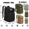 50L 1000D Nylon Vattentät Vandring Fiske Jaktväska Ryggsäck Utomhus Militär RuckSacks Tactical Sport Camping Vandring K726