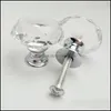 Handles Pls Hardware Building Supplies Home & Garden 30Mm Diamond Crystal Glass Knob Wardrobe Der Cabinet Pl Door Handle Knobs With Screw Fu