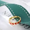 Vintage Multicolor Love Heart Rings Fashion Geometric Gold Metal Dripping Oil Small Rings for woman Party Jewelry Gifts