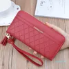 Designer-Wallets Zipper Tassel Checked Wallet Ladies Long With Large Capacity Mobile Phone Bag