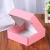 Christmas Corrugated Paper Pink Green Boxes Colored Gift Packaging Folding Box Square Packing Box jewelry Packing Cardboard Boxes 15*15*5cm