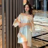 Backless Sexy Women Dress Summer Slash Neck Satin Party Woman Elegant Casual Solid Short es Ladies Vestido 13423 210512