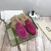 Princetown Kvinnor Tofflor Herr Loafers Äkta läder Kohud Sandaler Päls Luriga Fritidsskor Metall Spänne Flip Flops Spets Sammet Lazy Dupe Slipper Loafer Med Box