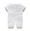 Baby Boys 3PCs for Sets Girls Rompers Rompers Toddler Bawełniany krótki rękaw Jeskurs Letni niemowlę Romper+BIB+HAT Kids Ubranie 40