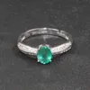 رواتب الكتلة Colife Jewelry Silver Emerald Ring للمشاركة 0.5CT الأخضر العميق الطبيعي 925 زامبيا