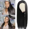 20 30inch Long Straight Headband Wigs Heat Resistant Synthetic Hair Wig Machine Made Wig For Black Women none lace wigs