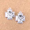 44 sztuk Antique Srebrny Brąz Plated Cross Jezus Charms Wisiorek DIY Naszyjnik Bransoletka Bransoletka Ustalenia 28 * 22mm