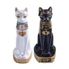 Egipski kot figurki statua dekoracji rocznika bogini bastet home ogród pp stół etniczny zwierzę yh1293 211101