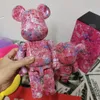 Bearbrick暴力ベアビルディングブロッククマ桜小川ピンクトレンド人形手作り装飾品400