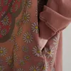 Johnature Women Pullover Tollts Turtleneck с длинным рукавом Печать цветочные винтажные махровые осень осень Японии стиль женская толстовка 210521