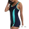 Costume da bagno da donna Costume intero Atletico Boyleg Costume da bagno taglio alto Lap Tummy Control Sport