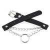 Punk choker halsband mode pu läder rund ring pendel krage kvinnor gotisk hals klavikel kedja silver justerbara chokers