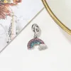 Adatto ai braccialetti Pandora 20pcs colore cristallo arcobaleno nuvole ciondoli pendenti perline perline charms in argento perline per donne fai da te gioielli collana europea