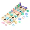 Wooden Magnetic Match Fishing Board Puzzle Toy Set Count Number Matching Digital Shape Early Educational Toy Gift for Boys Girls Kids