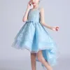 2021 NIEUWE Design Kids Jurk voor Meisjes Bruiloft Party Tailing Elegante Prinses Mouwloze Kinderavondjurken Q0716
