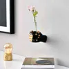 Vägg hängande handformad blomma vas för torkad s dekoration kreativ keramisk kruka handhållna vaser hem prydnad 211215