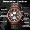 Wristwatches SHIFENMEI Business Sandalwood Strap Watches Men Wooden Three Dials Quartz Man's Wristwatch