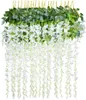 Decoratieve bloemen kransen 24 stks 3.6Feet/stuk kunstmatige nepwisteria wijnstok zijden simulatie bloem voor bruiloft decoraties huistuin pa