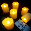 Kaarsen 6 stks USB oplaadbare theelicht met timer afstandsbediening LED elektronische kaars vlamloos knippert voor kersthuis decoratie